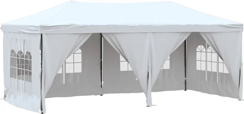 vidaXL Cort pliabil pentru petreceri cu pereți lateral, alb, 3x6 m