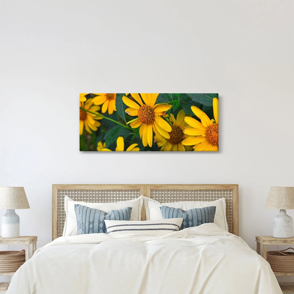 Tablou cu flori galbene (120x50 cm)
