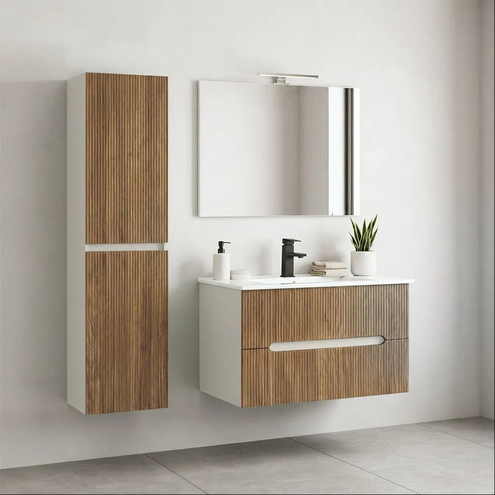 Dulap lateral suspendat Trent stejar alb-sunet