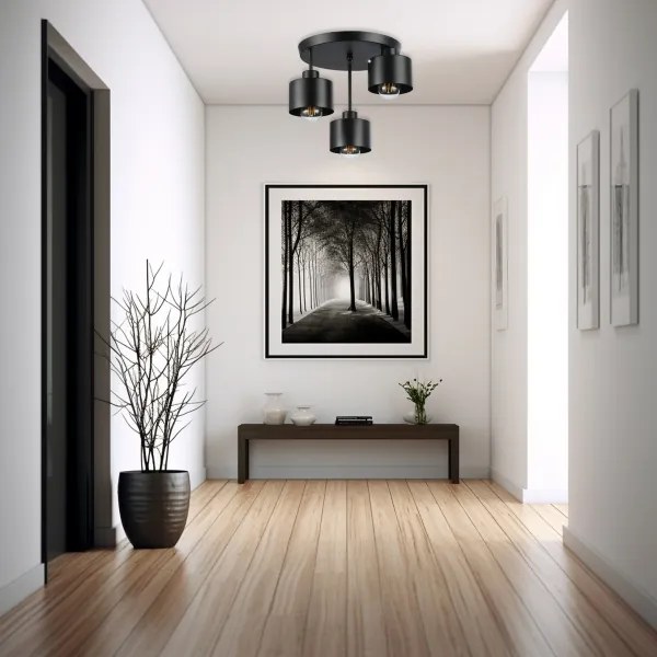 Lustră pe tijă 3xE27/35W/230V d. 30 cm negru