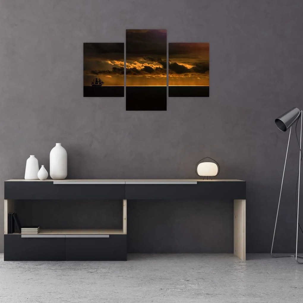 Tablou unei vele în apus de soare (90x60 cm)