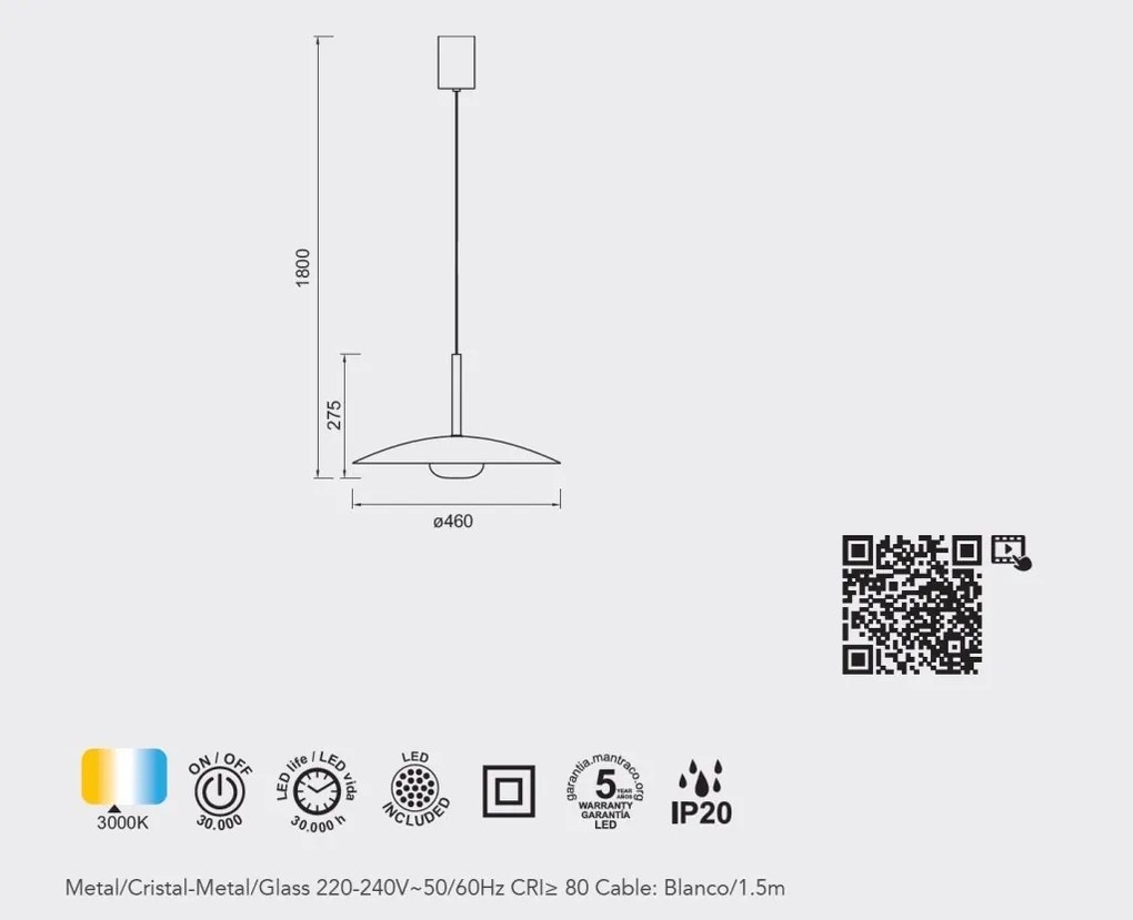 Lustra/Pendul LED design modern LIDIA negru MA-8975