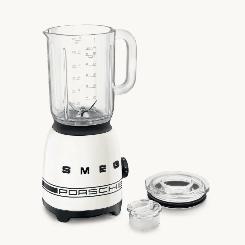 Blender Smeg Porsche BLF03PCWEU, 800 W, 1,5 l, 18 000 rpm, 4 programe, 4 viteze + Impuls, Otel inoxidabil, Alb