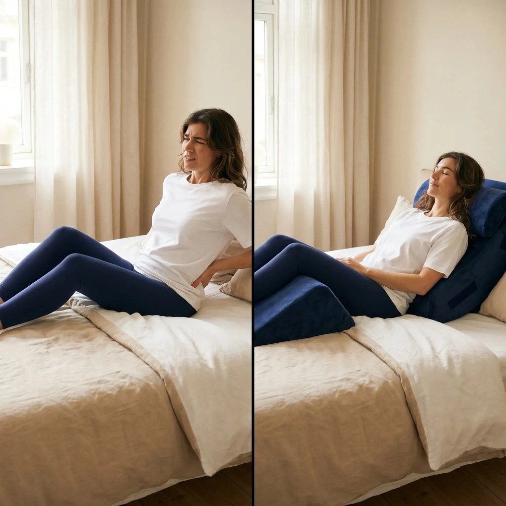 Perna ortopedica set 4 piese memory foam recuperare gravitate zero, ajustabila