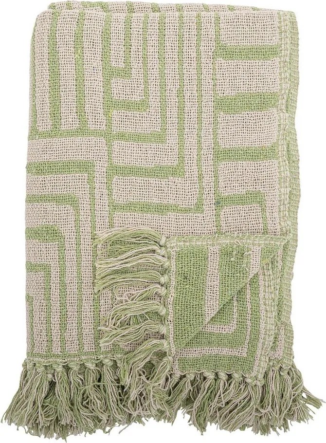 Pătură verde din amestec de bumbac 130x155 cm Velva – Bloomingville