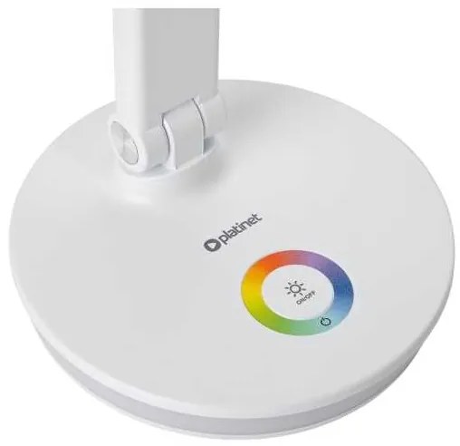 Lampă de masă Platinet 12 W, iluminare RGB + USB, alb