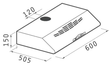 Hotă de bucătărie Pyramis 65041701 STANDARD HOOD 60 cm negru
