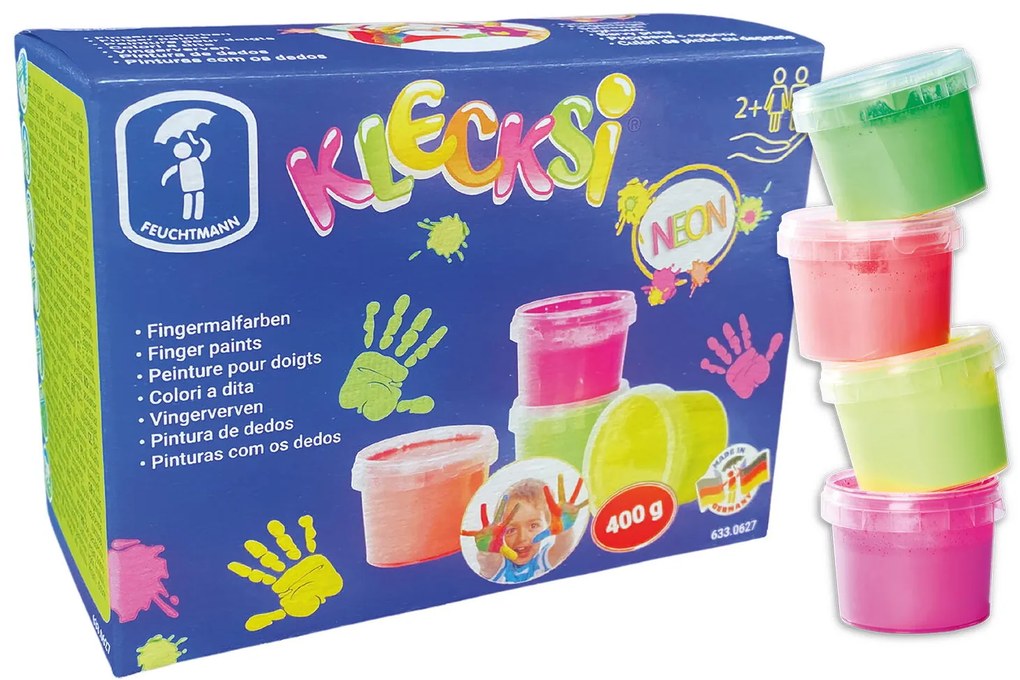 VOPSEA PENTRU PICTURA CU DEGETELE - 4 CULORI NEON - FEUCHTMANN (6330627)