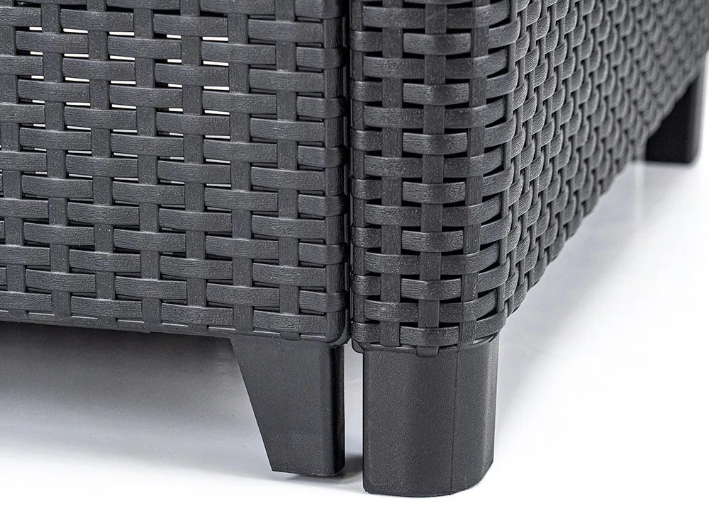 Canapea de grădină Claire cu 3 locuri din ratan sintetic, grafit