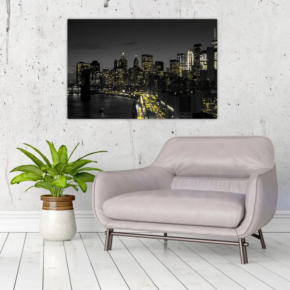 Tablou cu metropolă nocturnă (90x60 cm)