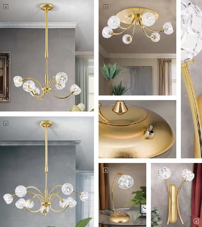 Lustra aplicata design modern de lux Maderno 9L aurie