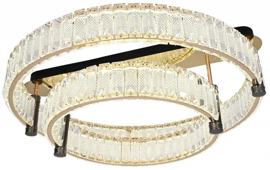 Lustra LED Cu Telecomanda, Elit's Esn 9048 600+400R, 212W, Auriu