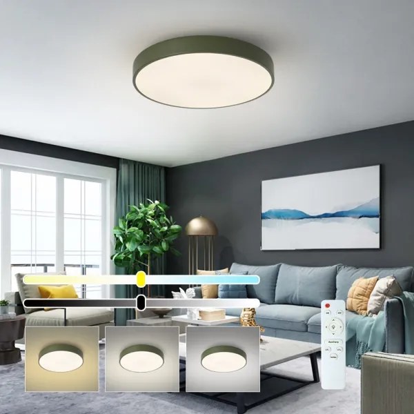 Brilagi - Plafonieră LED dimabilă POOL LED/60W/230V 3000-6000K 50 cm verde+telecomandă