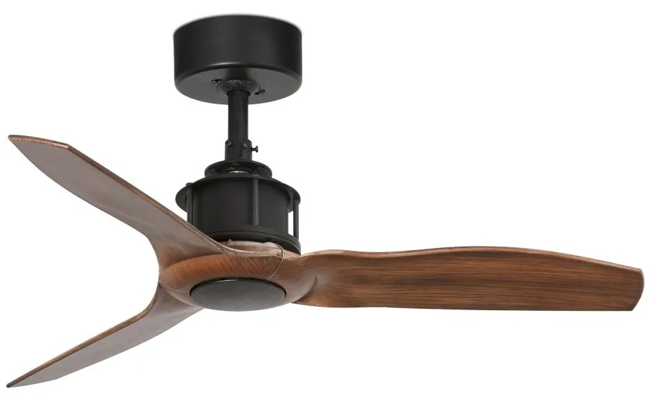Ventilator de tavan cu telecomanda design modern JUST FAN negru/lemn nuc