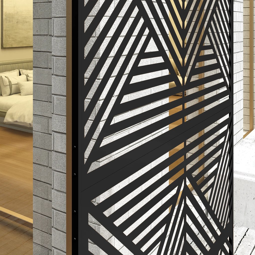 Outsunny Separator Divizor de Exterior și Spalier pentru Plante 122x45x198cm Negru | Aosom Romania