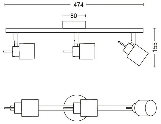 Spot MERANTI 3xGU10/35W/230V alb Philips