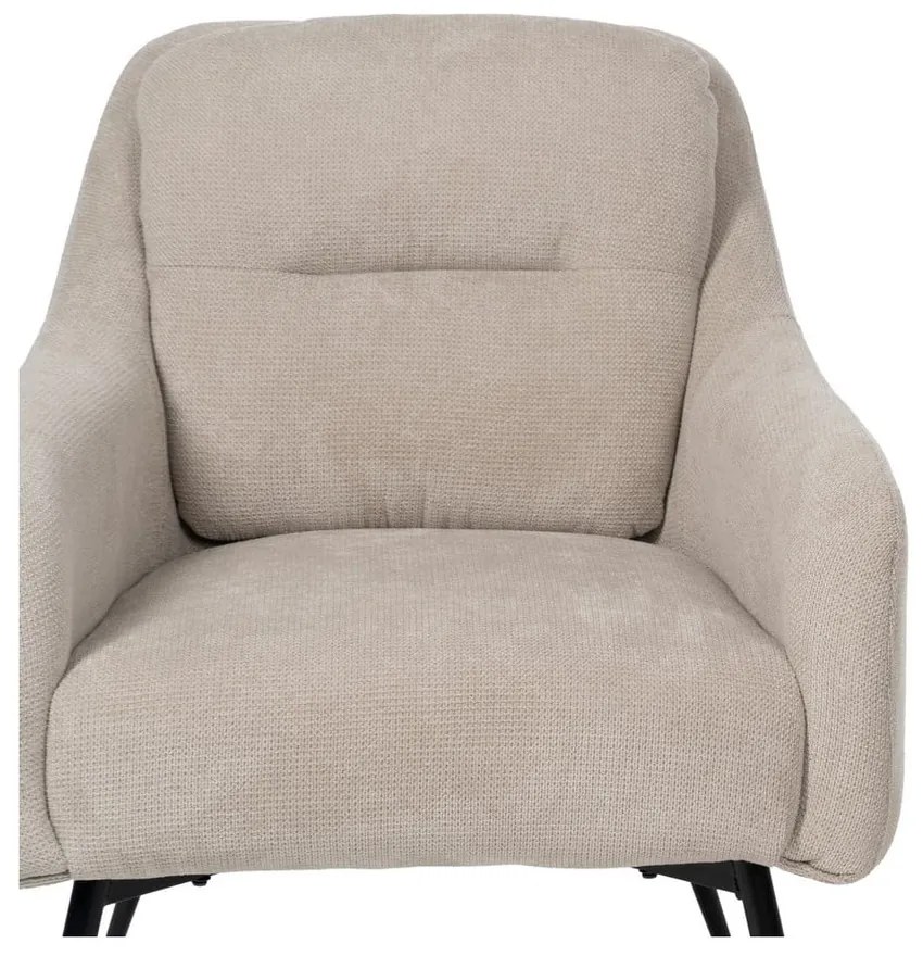 Fotoliu bej cu tapițerie din chenille Classic – Ixia