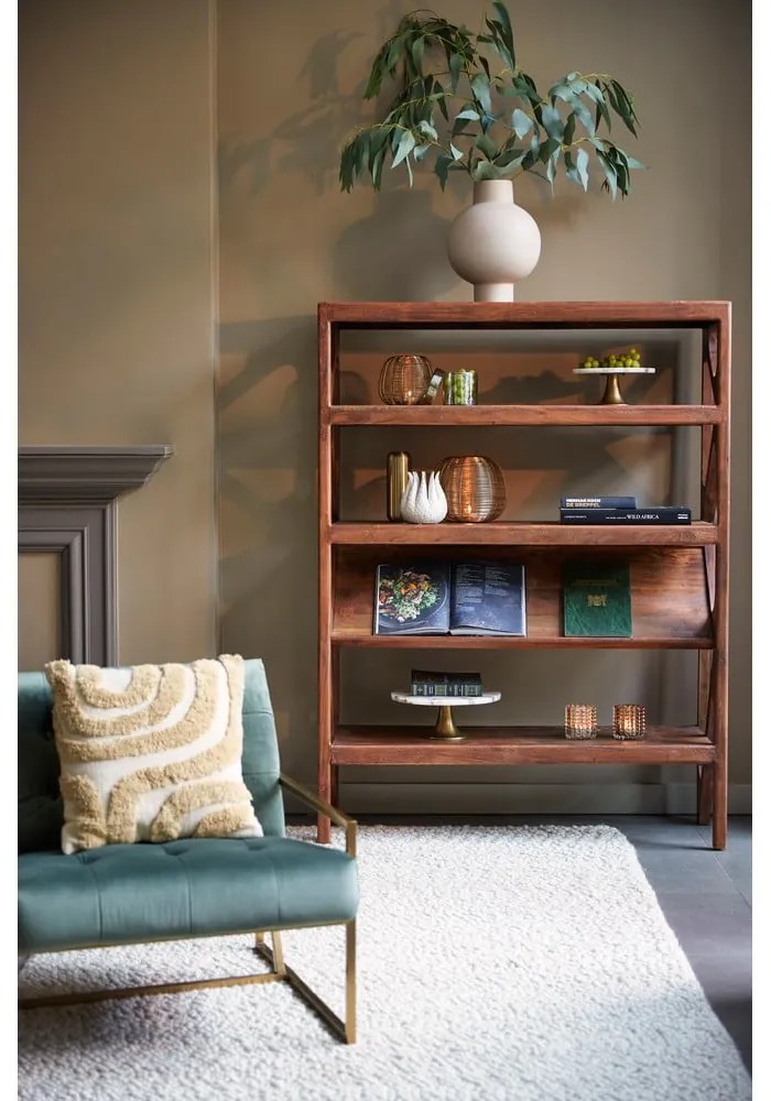 Bibliotecă maro din lemn de acacia 120x160 cm Yuki – Light &amp; Living