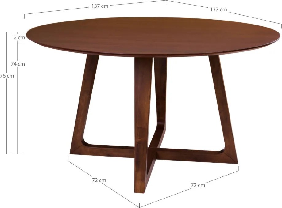 Hellerup masă rotundă 137x76 cm nuc