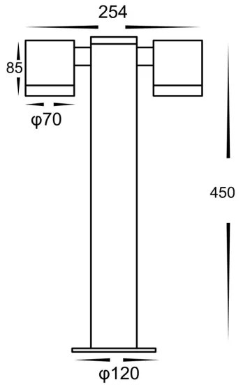 Lampă de exterior KETTO 2xGU10/60W/230V IP44 neagră