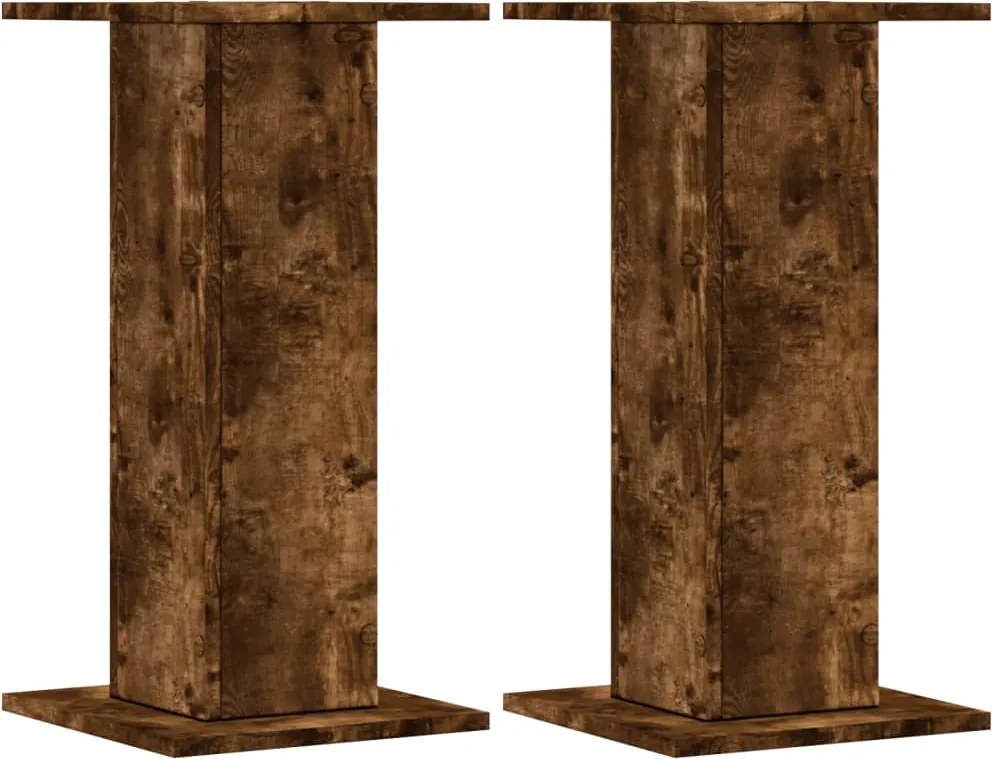 vidaXL Suporturi de plante 2 buc. stejar fumuriu 30x30x60 cm lemn