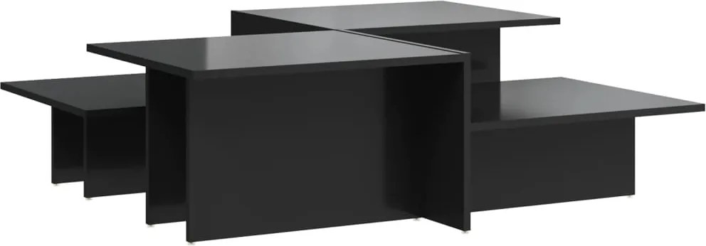 vidaXL Măsuțe de cafea, 2 buc., negru extralucios, lemn prelucrat