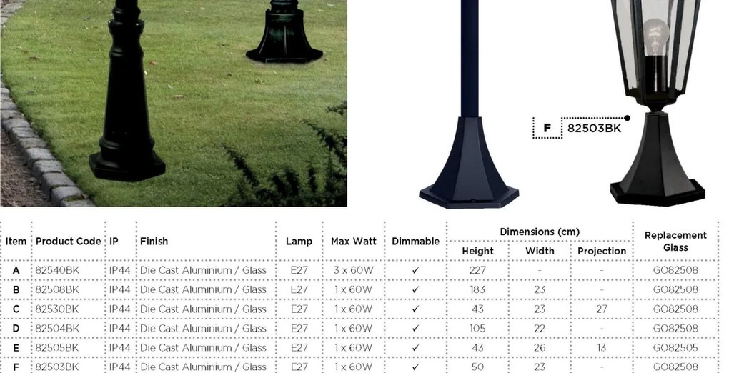 Aplica de exterior stil traditional IP44 Alex 82505BK SRT