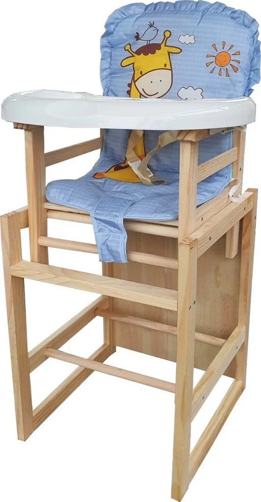 Scaun de masa pentru copii si bebe transformabil in masuta NOVOKIDS™ Wooden Table Chair, Din lemn masiv, Centura de siguranta, Sezut comfortabil