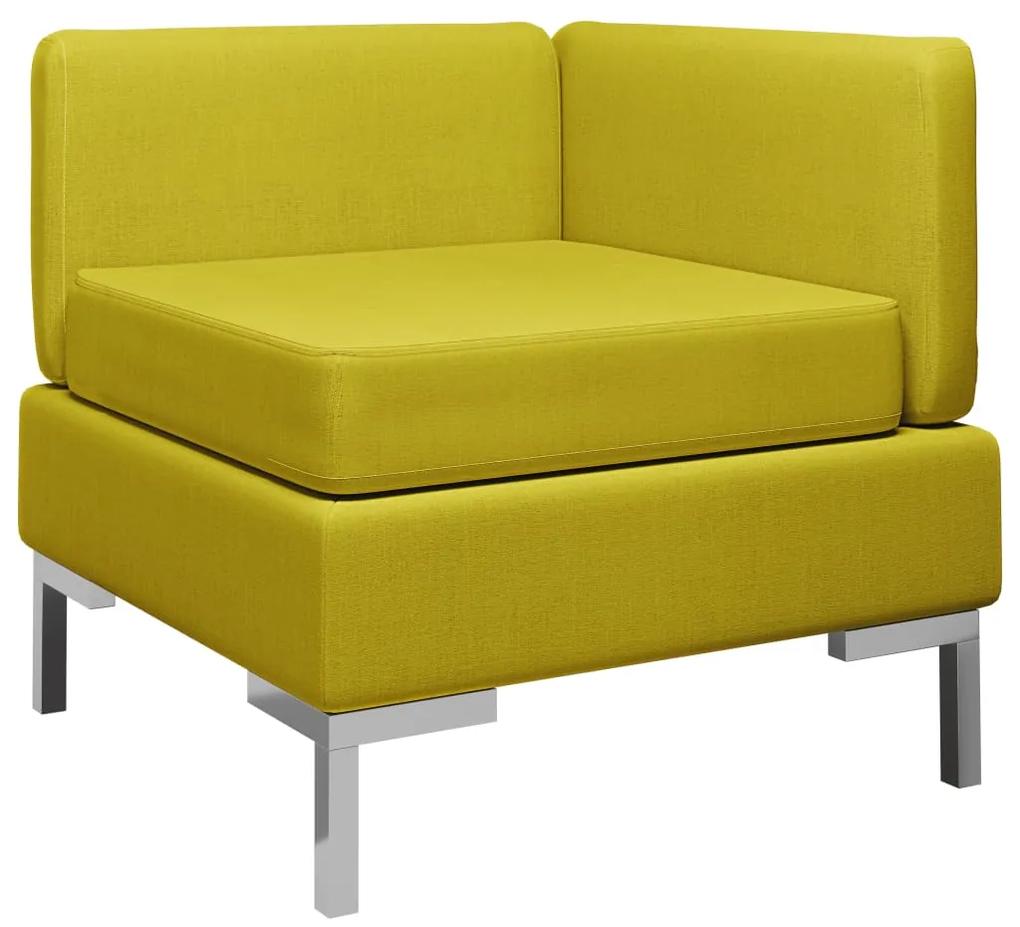 287017 vidaXL Canapea de colț modulară cu pernă, galben, material textil