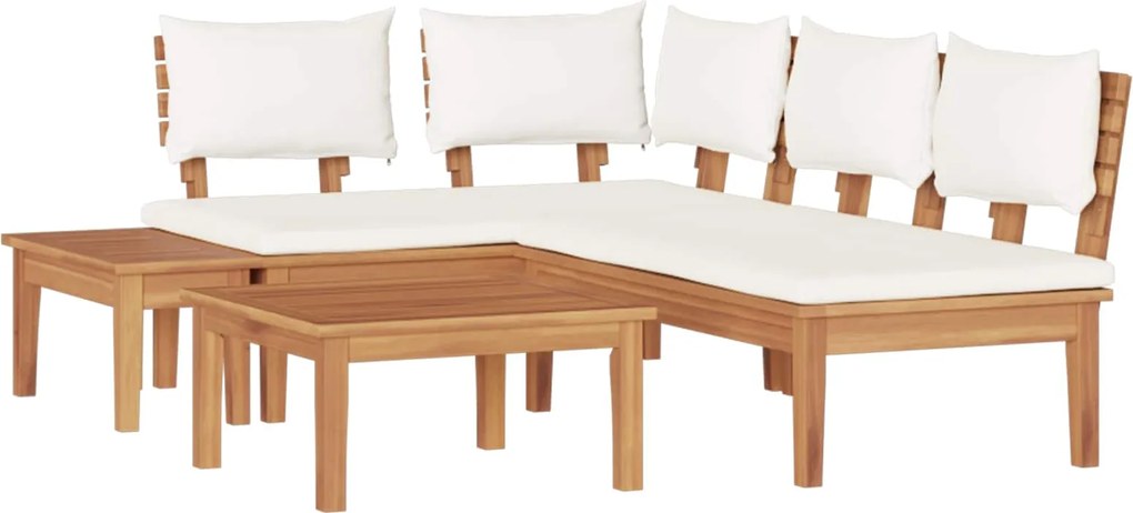 vidaXL Set de canapele pentru grădină 4 pcs Maro și Crem