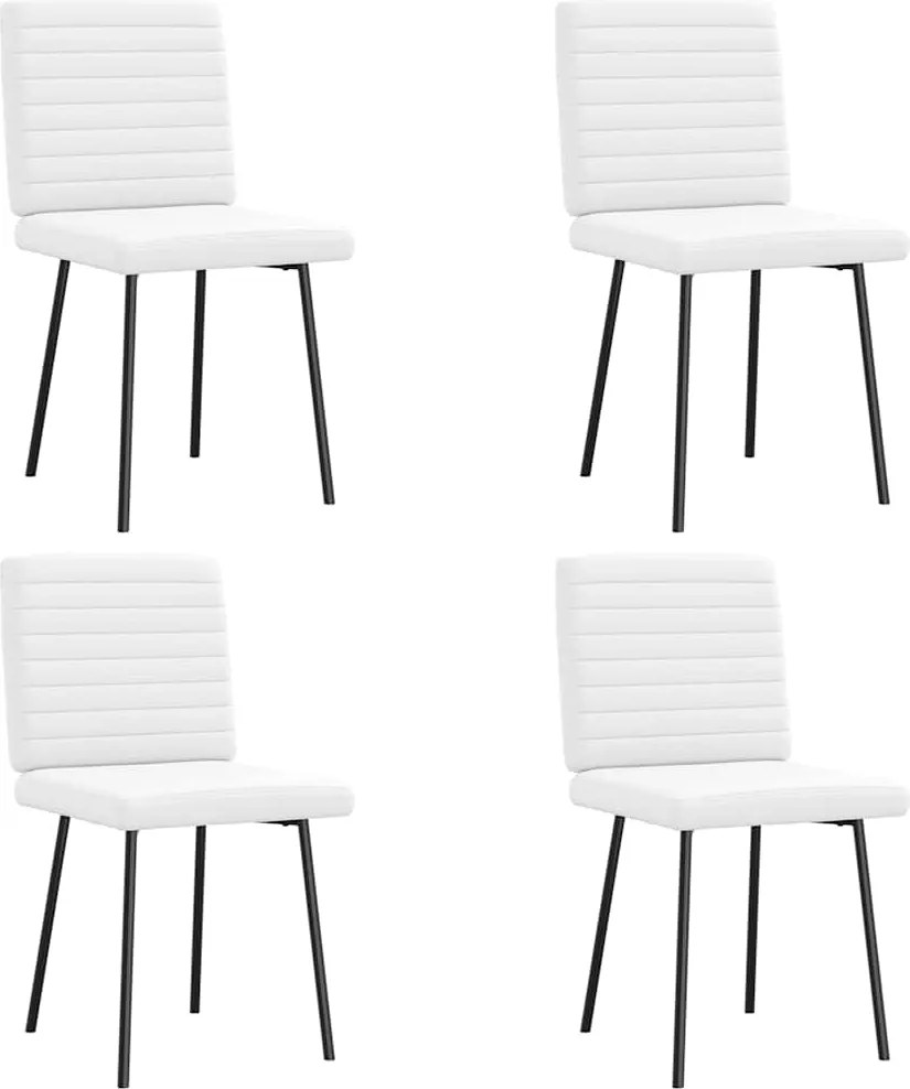 vidaXL Scaune de bucătărie, 4 buc., alb, piele ecologică