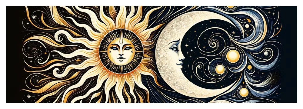 Tablou simbol solar și lunar