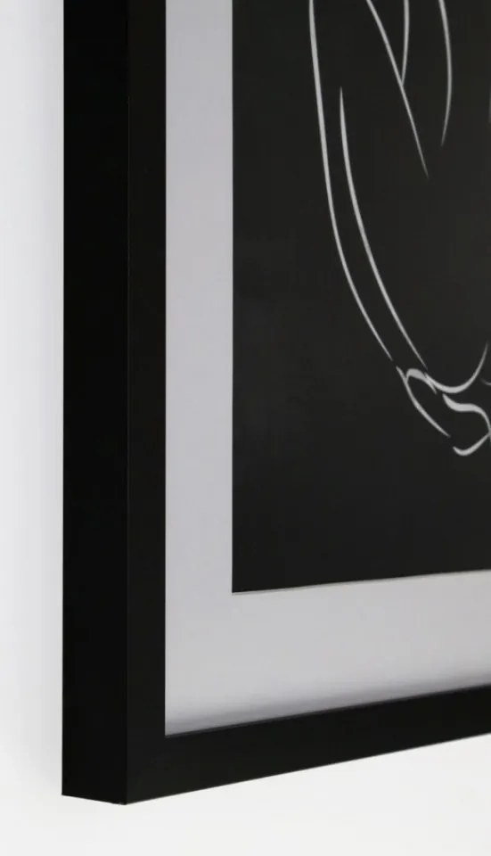 Tablou decorativ negru/alb din MDF si sticla, 40x3x60 cm, Refined Bizzotto