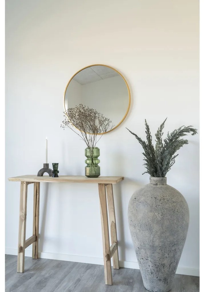 Oglindă Madrid aluminiu, efect alamă, ø60 cm