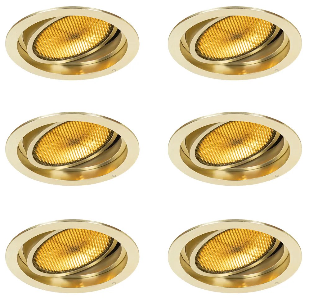 Set de 6 spoturi încastrate moderne aurii reglabile - Coop 111 Honey