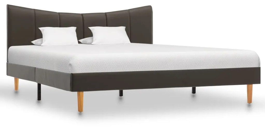 288525 vidaXL Cadru de pat, antracit, 140 x 200 cm, piele ecologică