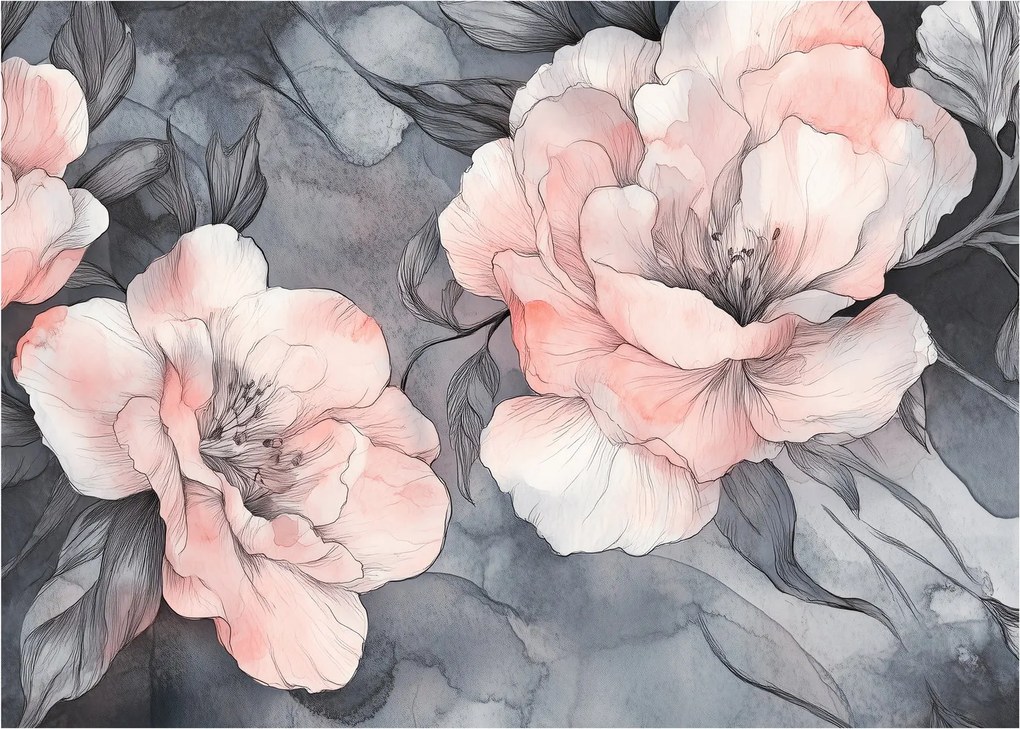 Tablou - Schiță de flori (70x50 cm)