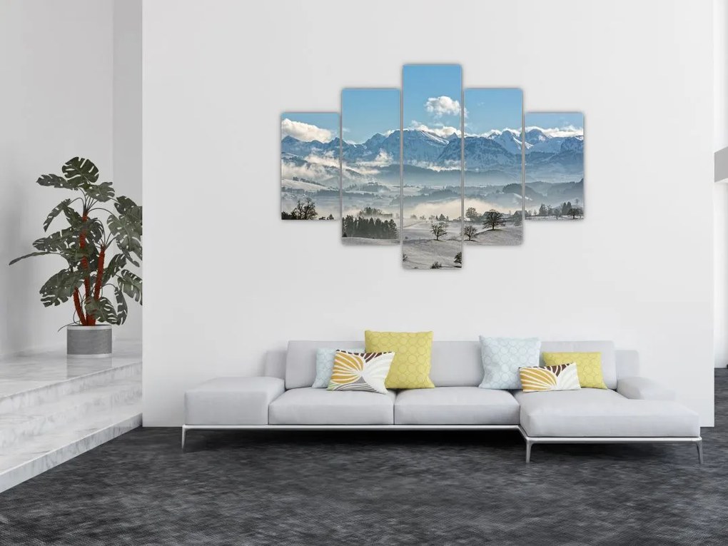 Tablou cu munții înzăpeziți (150x105 cm)