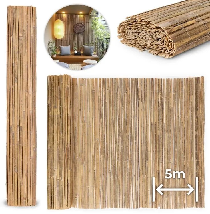 Gard din bambus natural 150 x 500 cm