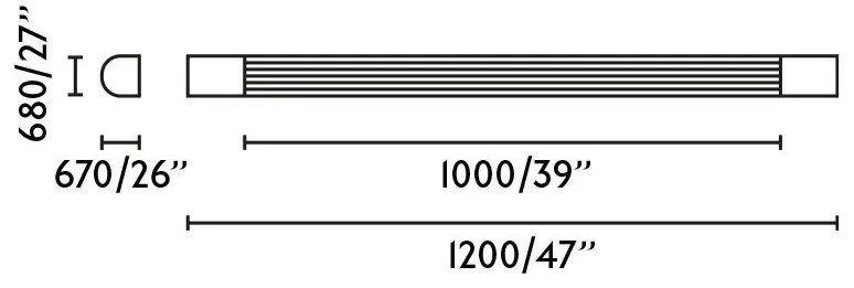 Aplica LED pentru baie IP44 KIVA L-120cm