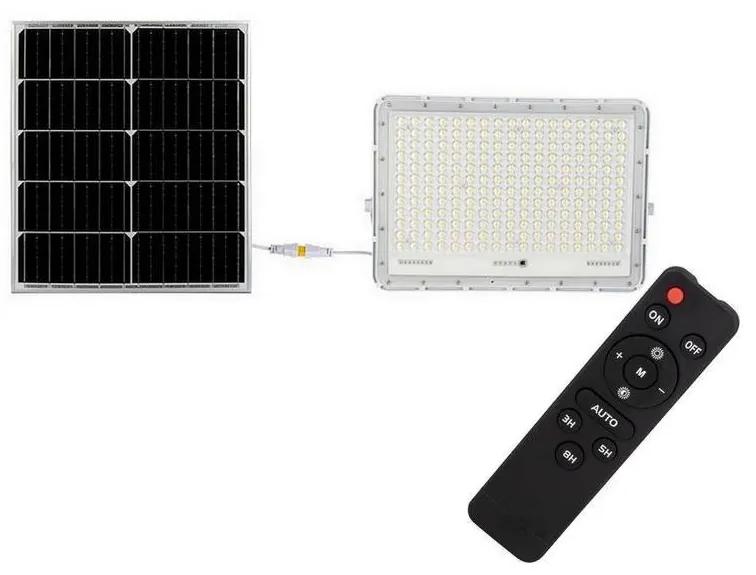 Proiector LED solar de exterior LED/30W/3,2V 4000K alb + telecomandă