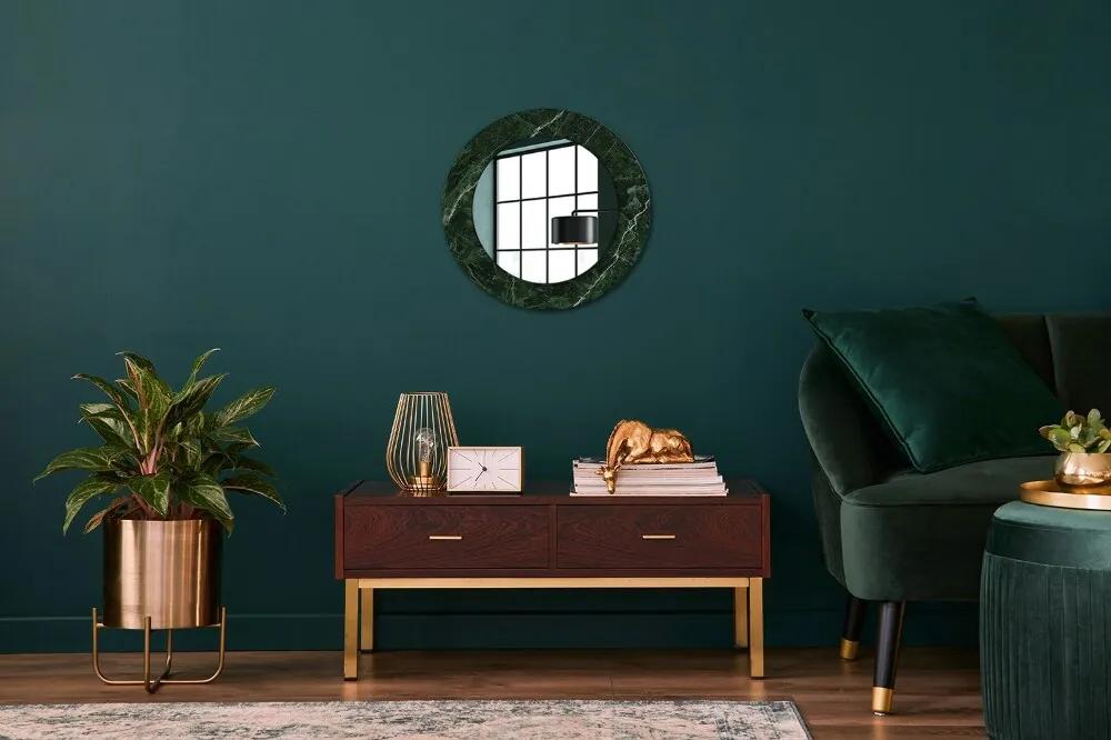 Oglinda cu decor rotunda Marmură verde