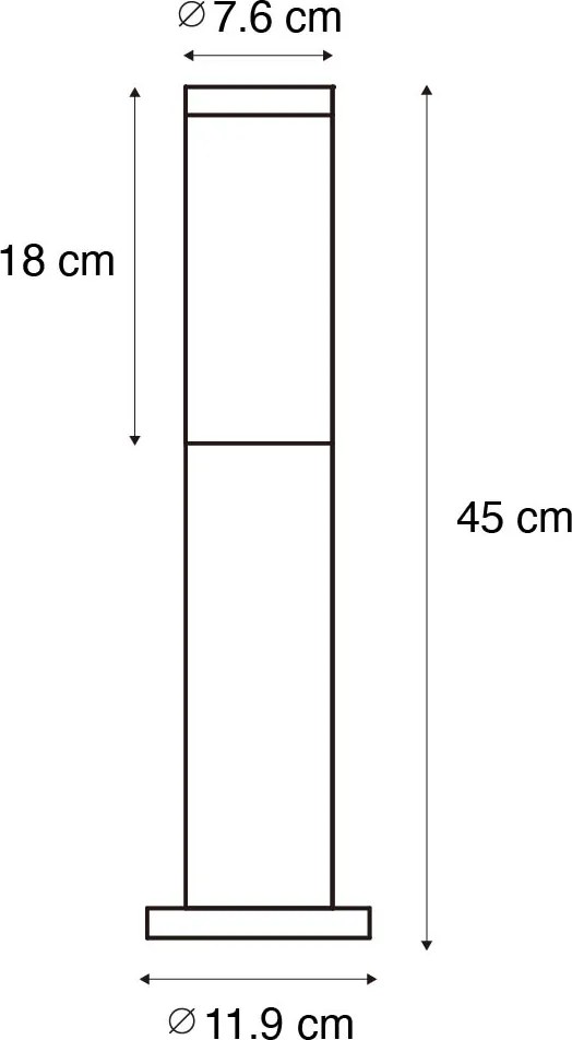 Stâlp de exterior ruginiu maro cu opal 45 cm IP44 - Rox