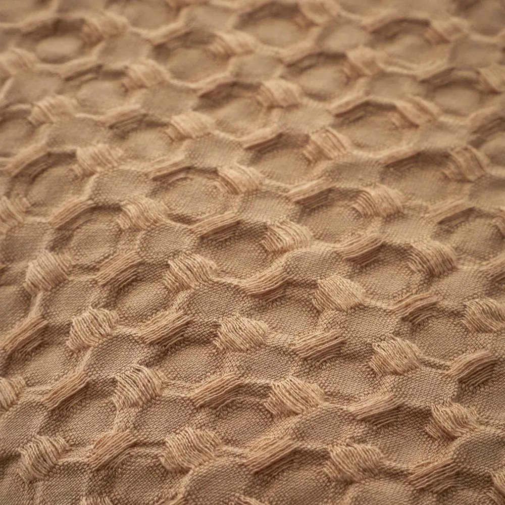 Lenjerie de pat maro pentru pat de o persoană 135x200 cm Muscat Waffle – Pineapple Elephant