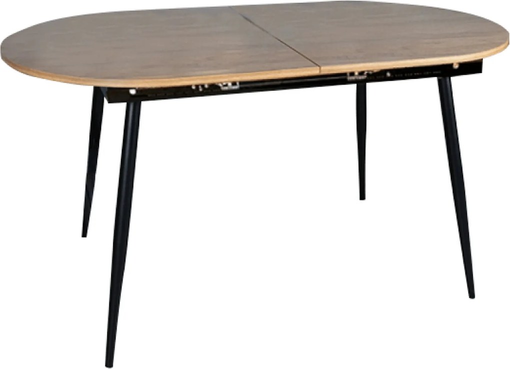 Masa extensibila TAMERON, stejar inchis/negru, 150/190x80x75 cm