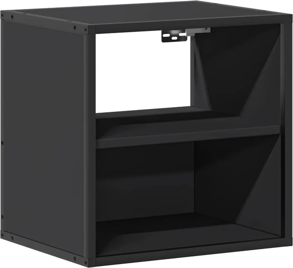 vidaXL Noptieră de perete, negru, 40x31x39,5 cm