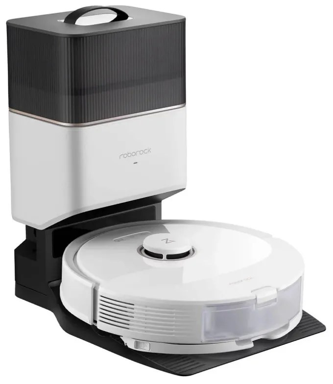 Robot aspirator Roborock Q8 max+ Q8MP02-00, 59W, Wi-Fi, Control vocal, 5500 Pa, Curatare uscata si umeda, Autonomie pana la 240 min, Alb/Negru