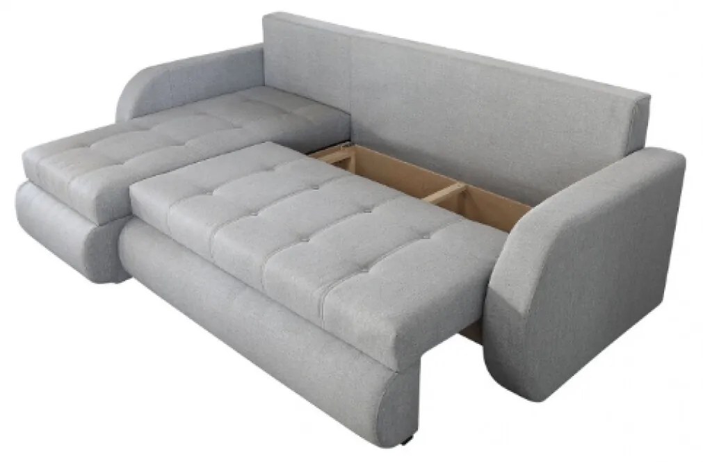 Coltar extensibil reversibil Siena Lux Grey 243x141x81 cm cu lada de depozitare