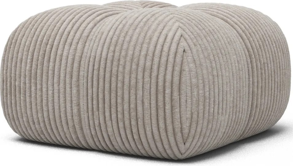 Puf Tapitat Covio 85x85x52 cm, alb Velvet – Modullo 01