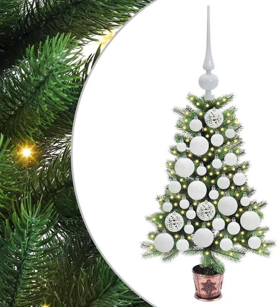 vidaXL Brad de Crăciun cu 150 LED cu suport Verde 65 cm PE